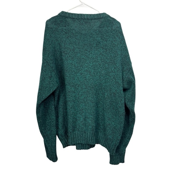 Vintage Eddie Bauer Size XLT Sweater Green Fleck Wool Crewneck Pullover 90s - Picture 2 of 6